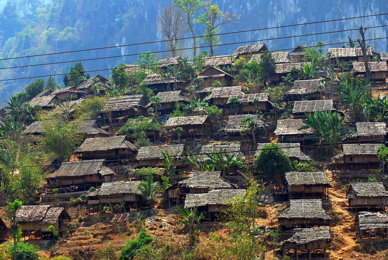 Houses and trees at Mae La refugee camp, Tak, Thailand