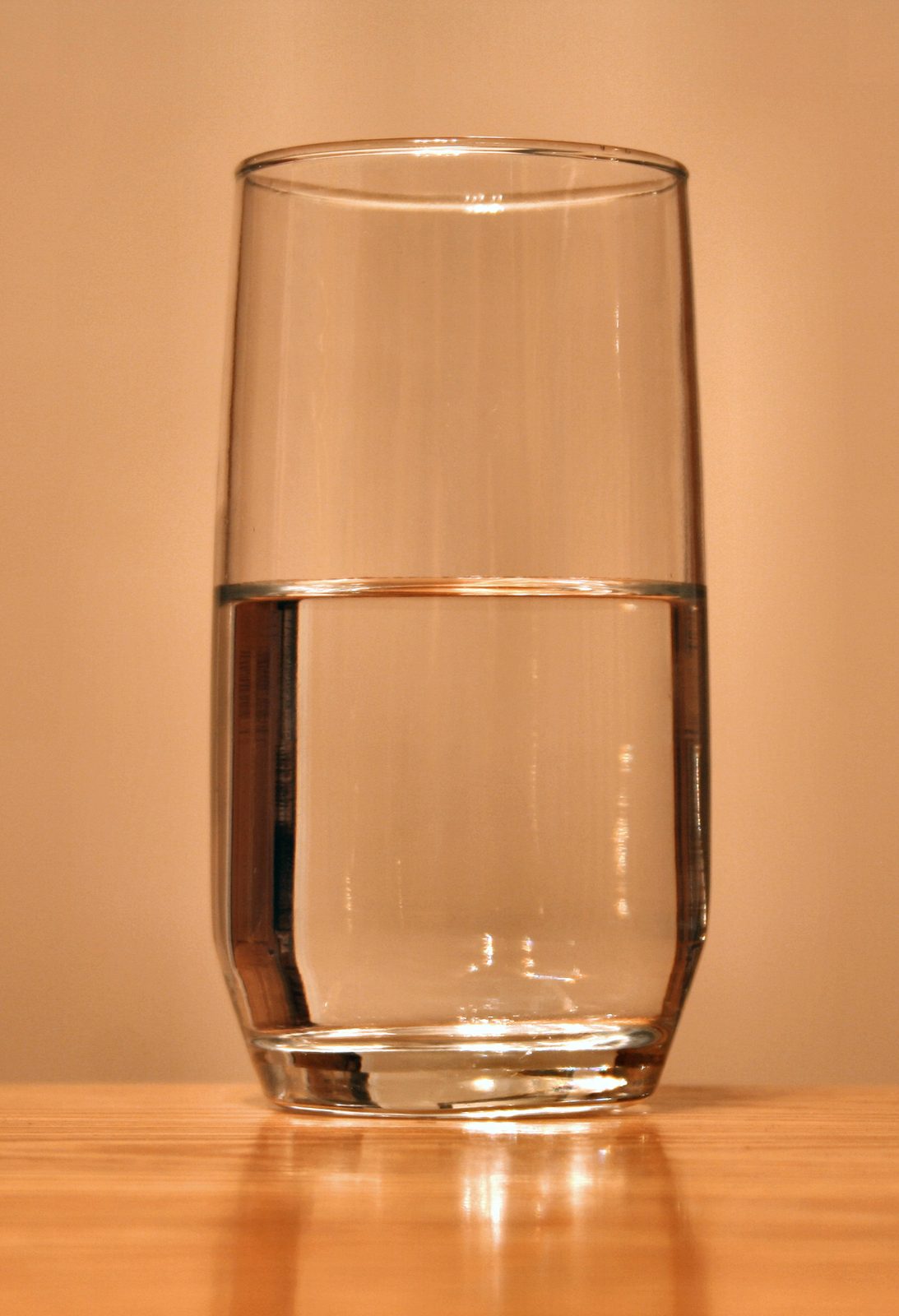 A clear glass of water